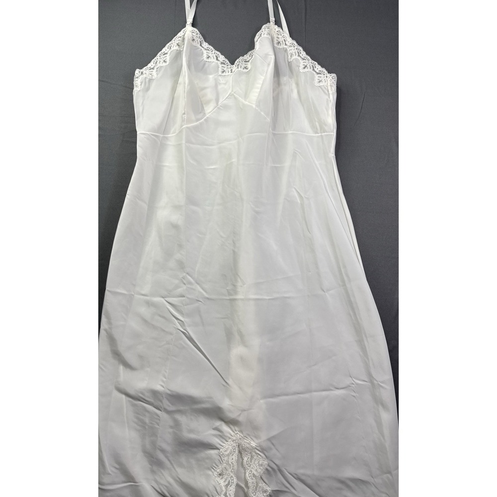WonderMaid Lord & Taylor Vintage White Lace Slip Nightgown Size 38 Bridal 2508